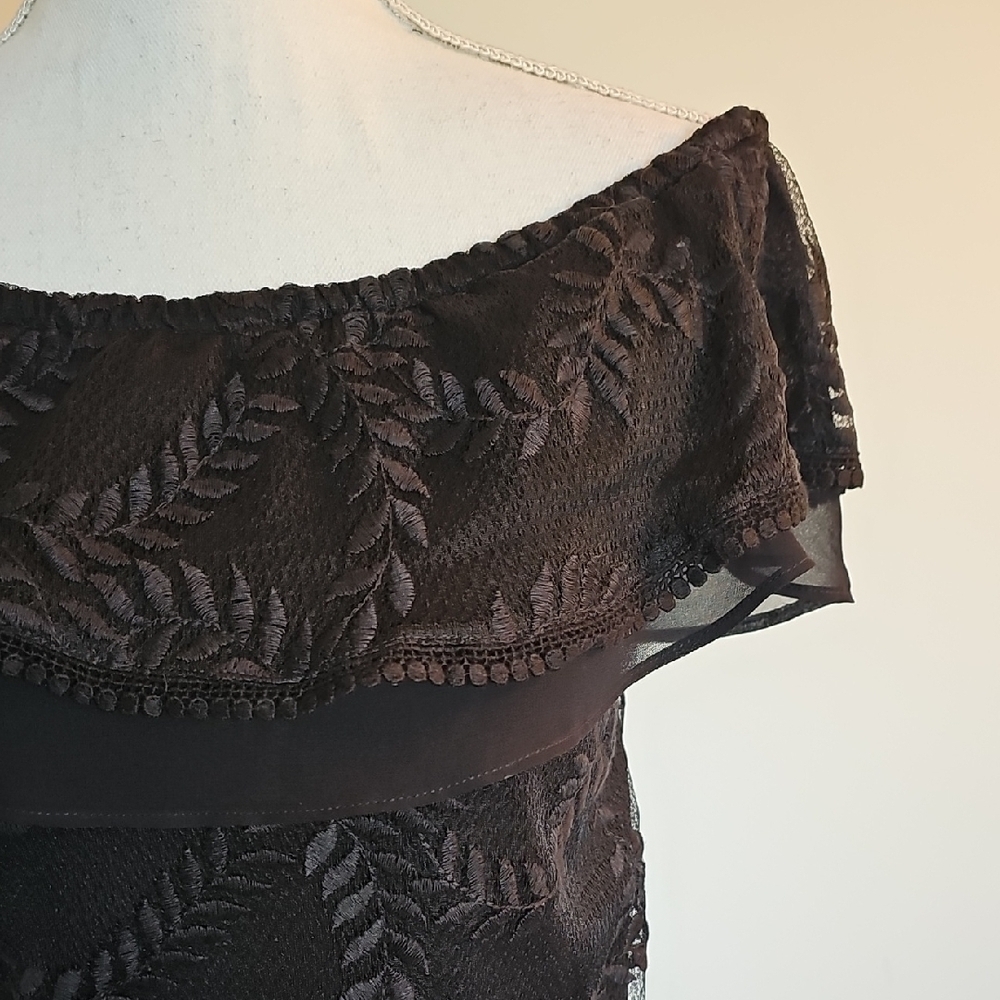 WHBM Elegant Black Off-Shoulder Top - Picture 2 of 5